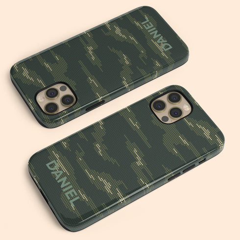 Digital Camo Custom Name Men's iPhone Case